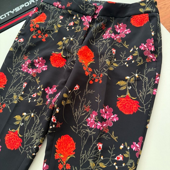 Cynthia Rowley Tropical Floral Ankle Pants Print Boho Maximalist Vibrant Summer - Picture 6 of 8
